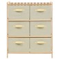 vidaXL Korb-Kommode mit 6 Stoffkörben Zedernholz Beige vidaXL Korb-Kommode mit 6 Stoffkörben Zedernholz Beige