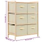 vidaXL Korb-Kommode mit 6 Stoffkörben Zedernholz Beige vidaXL Korb-Kommode mit 6 Stoffkörben Zedernholz Beige