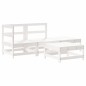 vidaXL 4-tlg. Garten-Lounge-Set mit Kissen Weiß Massivholz vidaXL 4-tlg. Garten-Lounge-Set mit Kissen Weiß Massivholz