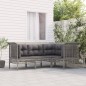 vidaXL 4-tlg. Garten-Lounge-Set mit Kissen Grau Poly Rattan vidaXL 4-tlg. Garten-Lounge-Set mit Kissen Grau Poly Rattan