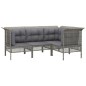 vidaXL 4-tlg. Garten-Lounge-Set mit Kissen Grau Poly Rattan vidaXL 4-tlg. Garten-Lounge-Set mit Kissen Grau Poly Rattan