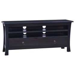 vidaXL TV-Schrank Hellschwarzer Kaffee 100x30x45cm Massivholz Mahagoni