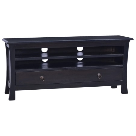 vidaXL TV-Schrank Hellschwarzer Kaffee 100x30x45cm Massivholz Mahagoni