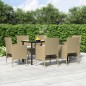 vidaXL 7-tlg. Garten-Essgruppe mit Kissen Beige und Schwarz vidaXL 7-tlg. Garten-Essgruppe mit Kissen Beige und Schwarz