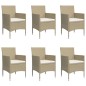 vidaXL 7-tlg. Garten-Essgruppe mit Kissen Beige und Schwarz vidaXL 7-tlg. Garten-Essgruppe mit Kissen Beige und Schwarz
