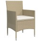 vidaXL 7-tlg. Garten-Essgruppe mit Kissen Beige und Schwarz vidaXL 7-tlg. Garten-Essgruppe mit Kissen Beige und Schwarz