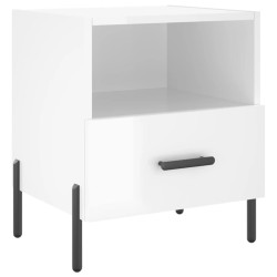 vidaXL Nachttisch Hochglanz-Weiß 40x35x47,5 cm Holzwerkstoff