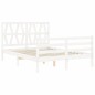 vidaXL Massivholzbett mit Kopfteil Weiß 140x190 cm vidaXL Massivholzbett mit Kopfteil Weiß 140x190 cm