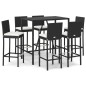 vidaXL 7-tlg. Gartenbar-Set mit Kissen Schwarz Poly Rattan vidaXL 7-tlg. Gartenbar-Set mit Kissen Schwarz Poly Rattan