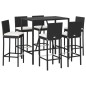 vidaXL 7-tlg. Gartenbar-Set mit Kissen Schwarz Poly Rattan vidaXL 7-tlg. Gartenbar-Set mit Kissen Schwarz Poly Rattan