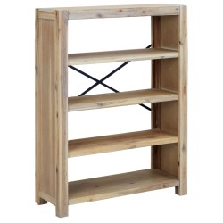 vidaXL Bücherregal 4 Fächer 80x30x110 cm Massivholz Akazie
