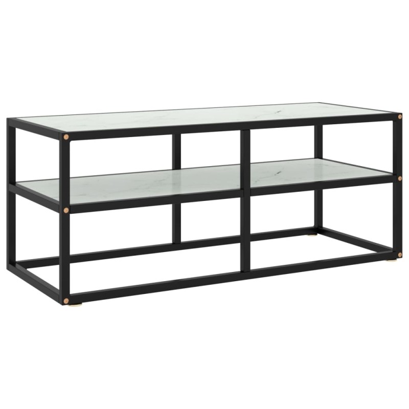 vidaXL TV-Schrank Schwarz mit Hartglas Marmor-Optik 100x40x40 cm vidaXL TV-Schrank Schwarz mit Hartglas Marmor-Optik 100x40x40 cm