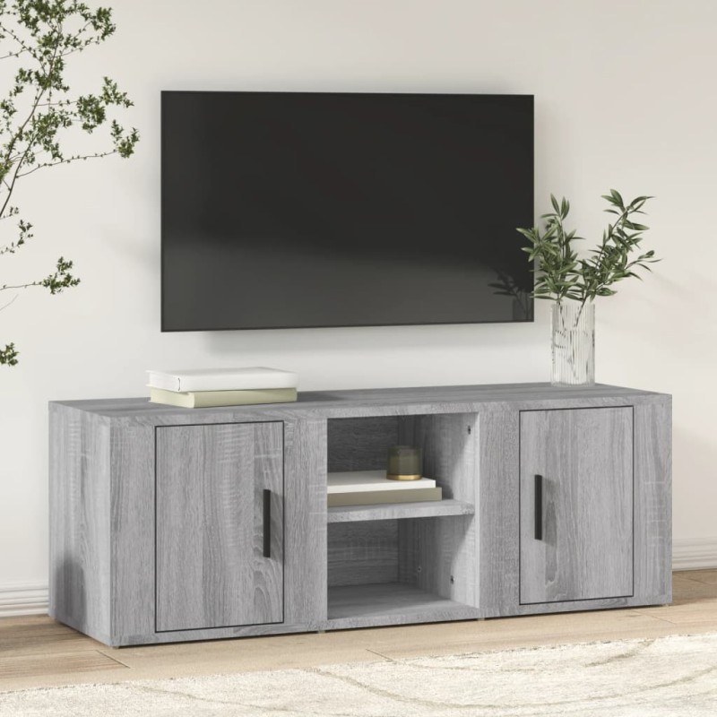 vidaXL TV-Schrank Grau Sonoma 100x31,5x35 cm Holzwerkstoff vidaXL TV-Schrank Grau Sonoma 100x31,5x35 cm Holzwerkstoff