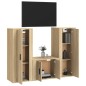 vidaXL 3-tlg. TV-Schrank-Set Sonoma-Eiche Holzwerkstoff vidaXL 3-tlg. TV-Schrank-Set Sonoma-Eiche Holzwerkstoff