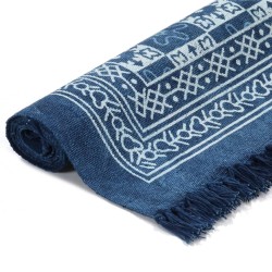vidaXL Kelim-Teppich Baumwolle 120x180 cm mit Muster Blau