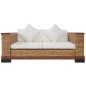 2-tlg. Sofagarnitur mit Auflagen Braun Natur Rattan 2-tlg. Sofagarnitur mit Auflagen Braun Natur Rattan