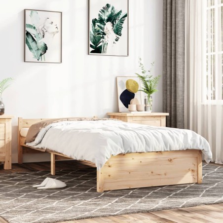 vidaXL Massivholzbett 75x190 cm