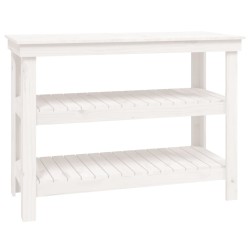 vidaXL Werkbank Weiß 110,5x50x80 cm Massivholz Kiefer