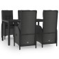 vidaXL 5-tlg. Garten-Essgruppe mit Kissen Schwarz Poly Rattan vidaXL 5-tlg. Garten-Essgruppe mit Kissen Schwarz Poly Rattan