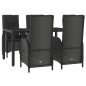 vidaXL 5-tlg. Garten-Essgruppe mit Kissen Schwarz Poly Rattan vidaXL 5-tlg. Garten-Essgruppe mit Kissen Schwarz Poly Rattan