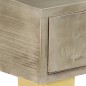 vidaXL Konsolentisch Grau mit Messing 110 x 35 x 76 cm Mangoholz Massiv vidaXL Konsolentisch Grau mit Messing 110 x 35 x 76 cm Mangoholz Massiv