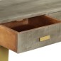 vidaXL Konsolentisch Grau mit Messing 110 x 35 x 76 cm Mangoholz Massiv vidaXL Konsolentisch Grau mit Messing 110 x 35 x 76 cm Mangoholz Massiv