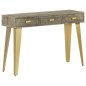 vidaXL Konsolentisch Grau mit Messing 110 x 35 x 76 cm Mangoholz Massiv vidaXL Konsolentisch Grau mit Messing 110 x 35 x 76 cm Mangoholz Massiv