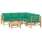vidaXL 6-tlg. Garten-Lounge-Set mit Grünen Kissen Bambus vidaXL 6-tlg. Garten-Lounge-Set mit Grünen Kissen Bambus