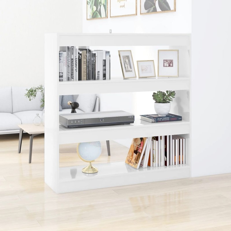 vidaXL Bücherregal/Raumteiler Hochglanz-Weiß 100x30x103 cm vidaXL Bücherregal/Raumteiler Hochglanz-Weiß 100x30x103 cm