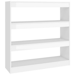 vidaXL Bücherregal/Raumteiler Hochglanz-Weiß 100x30x103 cm
