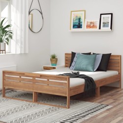 vidaXL Massivholzbett Teak 140x200 cm