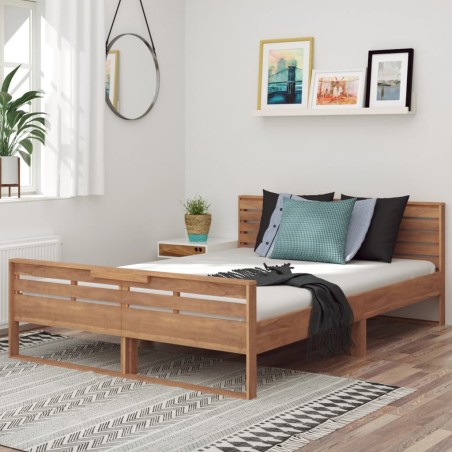 vidaXL Massivholzbett Teak 140x200 cm