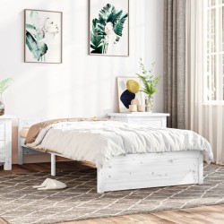 vidaXL Massivholzbett Weiß 75x190 cm