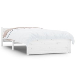 vidaXL Massivholzbett Weiß 75x190 cm