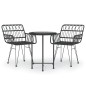 vidaXL 3-tlg. Garten-Essgruppe Schwarz Poly Rattan vidaXL 3-tlg. Garten-Essgruppe Schwarz Poly Rattan