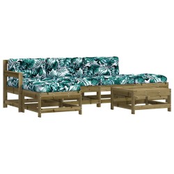 vidaXL 6-tlg. Garten-Lounge-Set mit Kissen Imprägniertes Kiefernholz