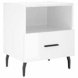 vidaXL Nachttisch Hochglanz-Weiß 40x35x47,5 cm Holzwerkstoff