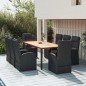 vidaXL 9-tlg. Garten-Essgruppe Schwarz Poly Rattan & Massivholz Akazie vidaXL 9-tlg. Garten-Essgruppe Schwarz Poly Rattan & Massivholz Akazie
