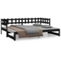 vidaXL Tagesbett Ausziehbar Schwarz 2x(80x200) cm Massivholz Kiefer