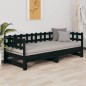 vidaXL Tagesbett Ausziehbar Schwarz 2x(80x200) cm Massivholz Kiefer
