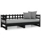 vidaXL Tagesbett Ausziehbar Schwarz 2x(80x200) cm Massivholz Kiefer