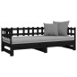 vidaXL Tagesbett Ausziehbar Schwarz 2x(80x200) cm Massivholz Kiefer