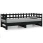 vidaXL Tagesbett Ausziehbar Schwarz 2x(80x200) cm Massivholz Kiefer