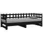 vidaXL Tagesbett Ausziehbar Schwarz 2x(80x200) cm Massivholz Kiefer