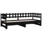 vidaXL Tagesbett Ausziehbar Schwarz 2x(80x200) cm Massivholz Kiefer