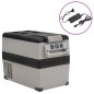 vidaXL Kühlbox mit Griff und Adapter Schwarz und Grau 45 L PP & PE vidaXL Kühlbox mit Griff und Adapter Schwarz und Grau 45 L PP & PE
