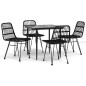 vidaXL 5-tlg. Garten-Essgruppe Schwarz Poly Rattan vidaXL 5-tlg. Garten-Essgruppe Schwarz Poly Rattan