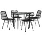 vidaXL 5-tlg. Garten-Essgruppe Schwarz Poly Rattan vidaXL 5-tlg. Garten-Essgruppe Schwarz Poly Rattan