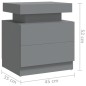 vidaXL Nachttisch Grau 45x35x52 cm Holzwerkstoff vidaXL Nachttisch Grau 45x35x52 cm Holzwerkstoff