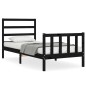 vidaXL Massivholzbett mit Kopfteil Schwarz 100x200 cm vidaXL Massivholzbett mit Kopfteil Schwarz 100x200 cm